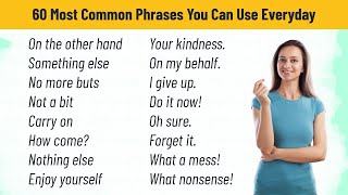 60 Most Common Phrases You Can Use Everyday || English Speaking Course for Beginners