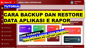 CARA BACKUP DAN RESTORE DATA APLIKASI E RAPOR