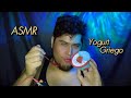 Asmr  yogurt griego  mouth sounds  licking sounds  