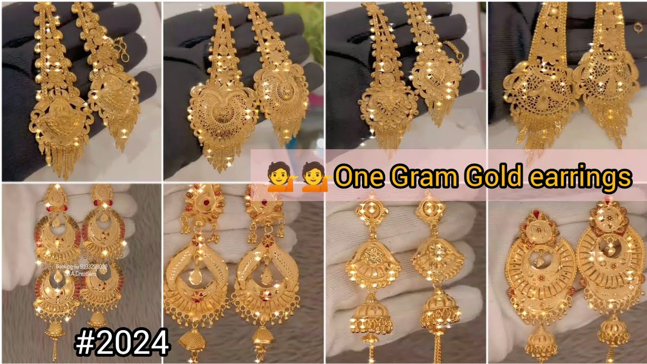 2024 One Gram Gold plated Earrings Designs 