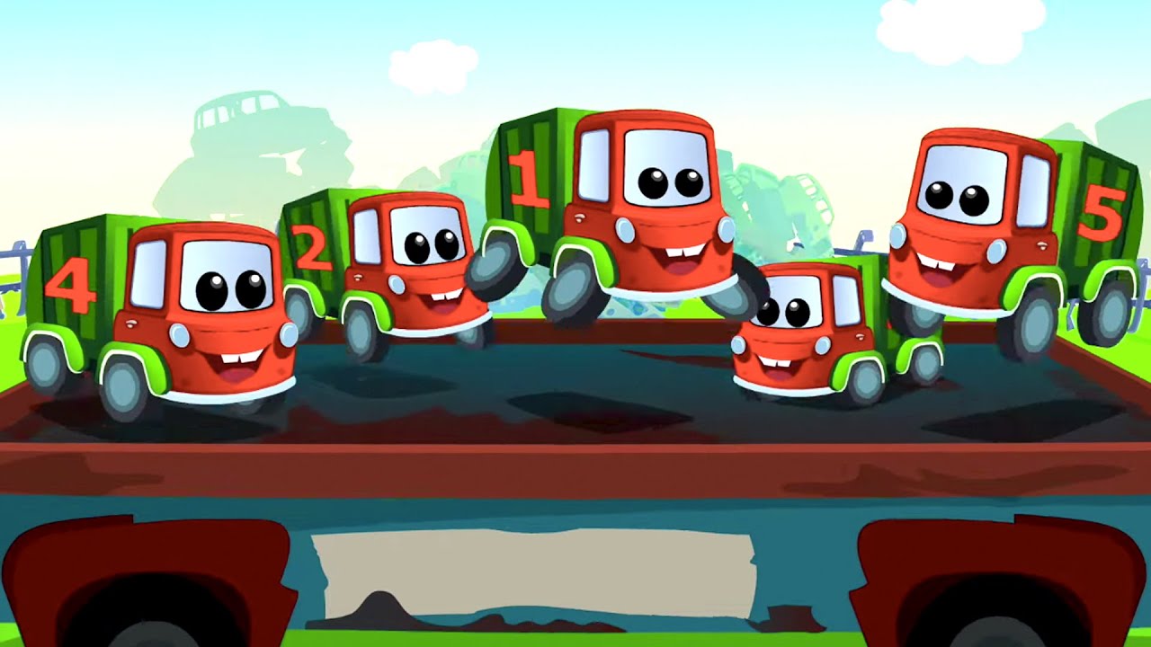 Five Little Garbage Truck, Nursery Rhymes And Cartoon Videos For Kids