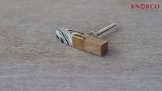 BPSK 005 Rectangle Shape Resin Wood Cabinet Drawer Knob
