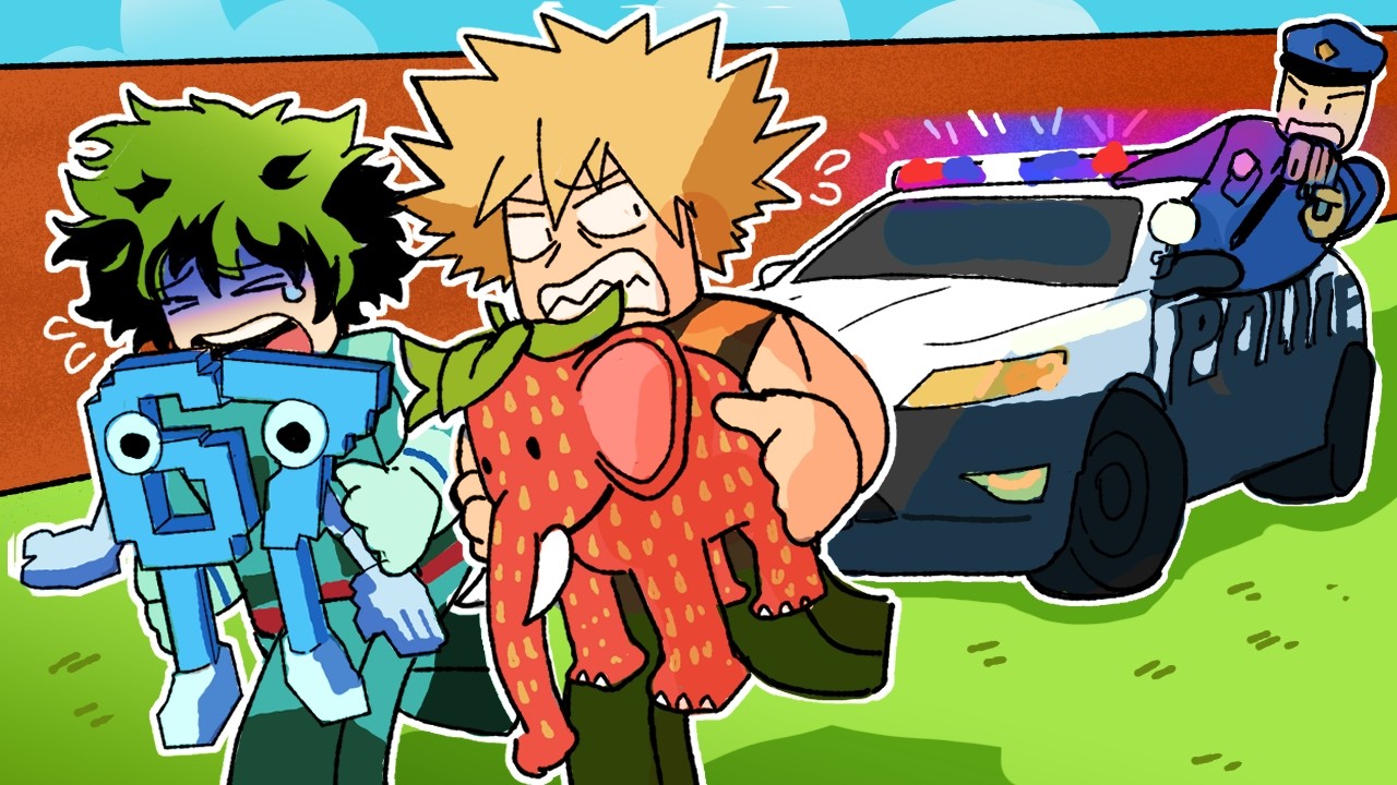 Актеры озвучки MHA играют в ROBLOX ESCAPE POLICE FOR BRAINROTS!