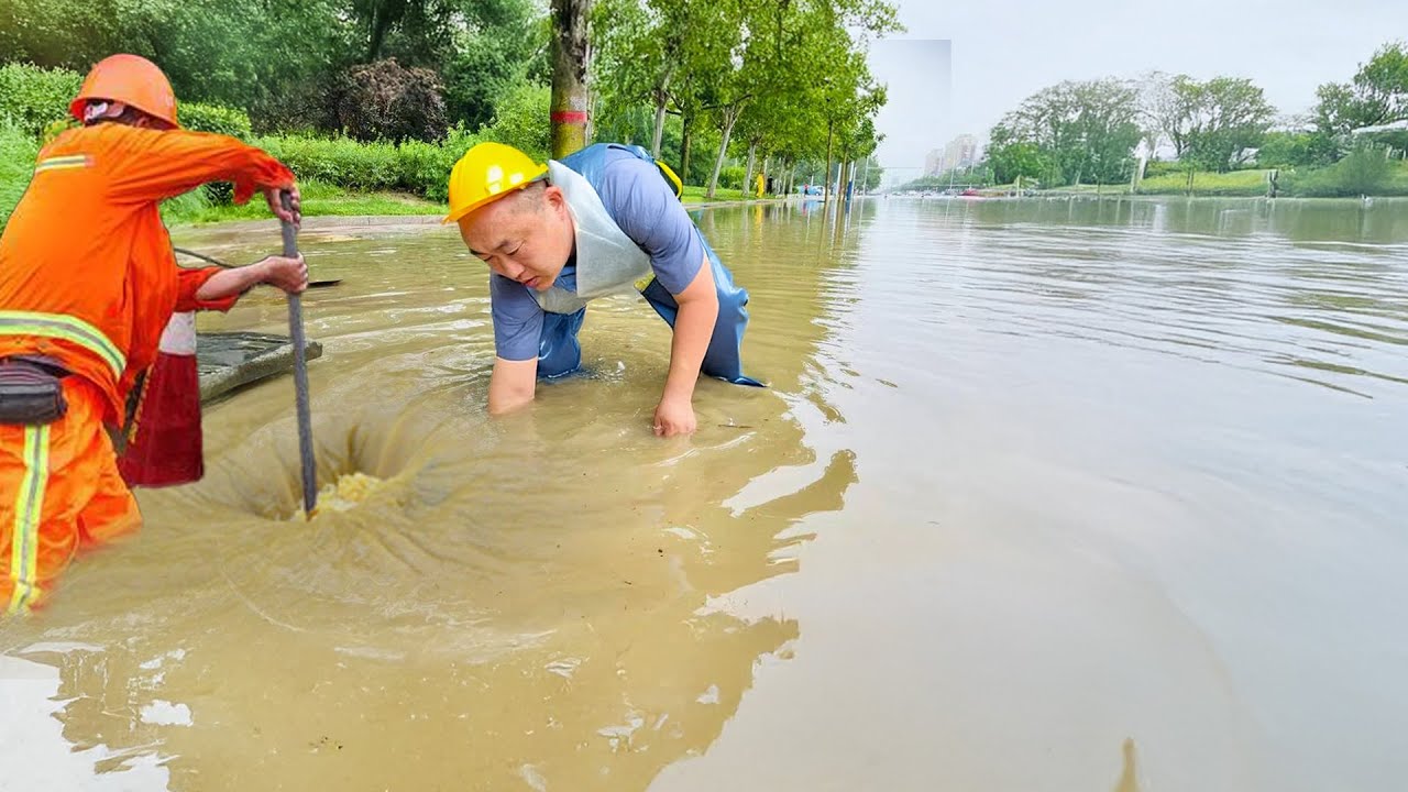 Massive Drain Blockage Erased Clearing the Impossible Storm Drain - YouTube