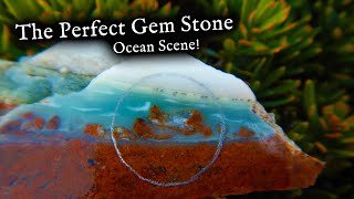 UNBALIEVABLE Gem Stone with a Perfect Ocean Scene.