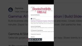 How to create a Professional Portfolio with AI. Gamma A.I
