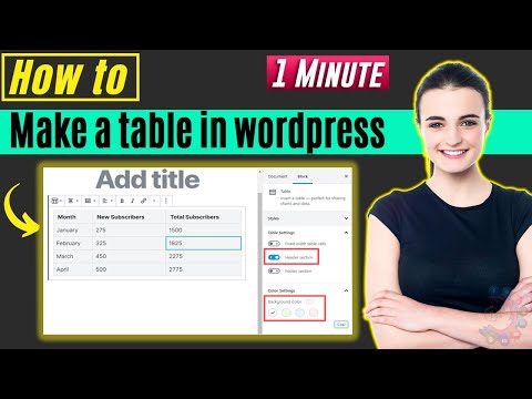 How to make a table in wordpress 2026