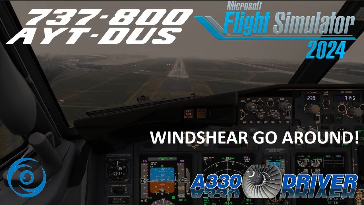 WINDSHEAR, GO AROUND! PMDG 737-800 Antalya - Düsseldorf Full Flight | Real 737 Pilot