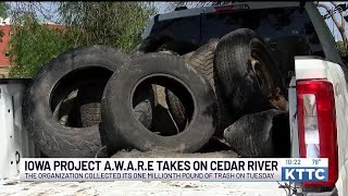 Iowa Project A.W.A.R.E. cleans Cedar River, collects one millionth pound of trash