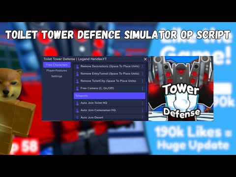 LegendsHandles Toilet Tower Defense Script Download 100% Free