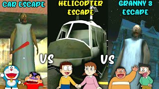 Granny Car Escape vs Granny Chapter 2 Helicopter Escape vs Granny 3 Escape with Doraemon and friends screenshot 5