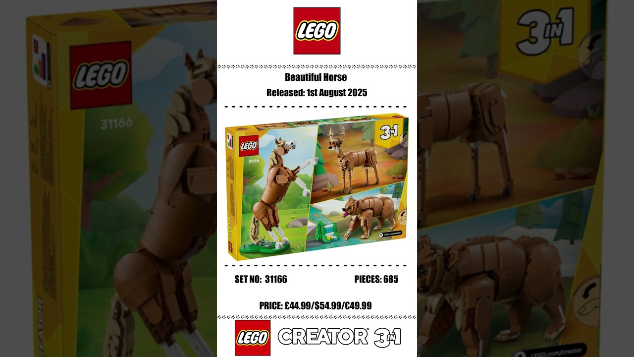 LEGO Creator 31166 – Beautiful Horse! 🐴 3 in 1 Animal Build - YouTube