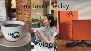 vlog.친구들이 집에 놀러왔다(리스카페, 정자동 테라스 카페추천)/에르메스 언박싱/ 밀곳간 빵/ 집에서 물감 작업 #30대브이로그