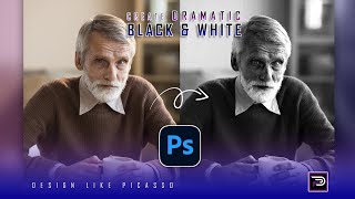1-Minute Photoshop - Create Dramatic Black & White | Photoshop Tutorial | Black and White
