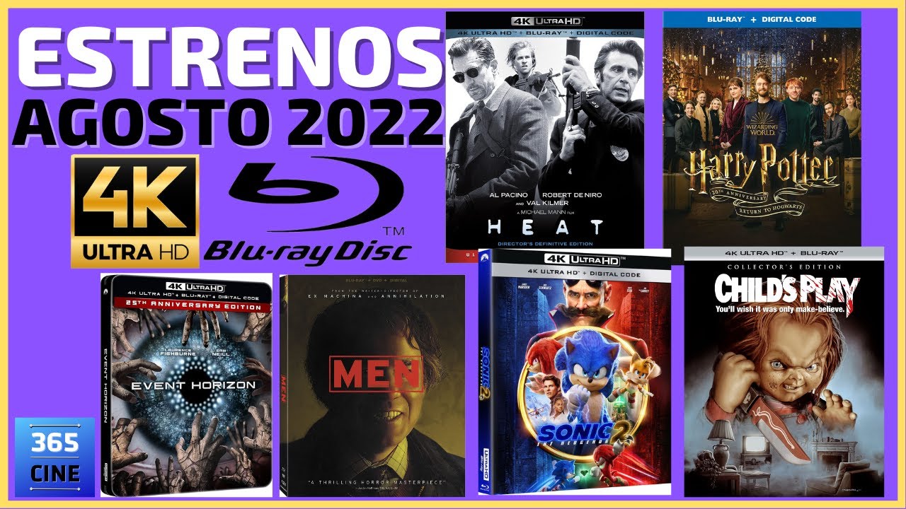 Nuevos lanzamientos en Bluray y 4K Ultra HD AGOSTO 2022 Estrenos y