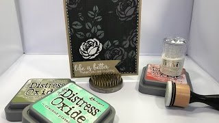 Tim Holtz Distress Oxide Inks and Embossing for a Crackle Effect