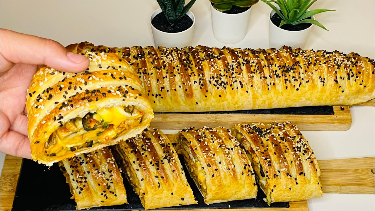 🌙⭐️موالح بدون لحوم‼️خبزة ملفوفة/بيتزا ملفوفة من أم لقمان رمضان2023/وصفات رمضانية4K