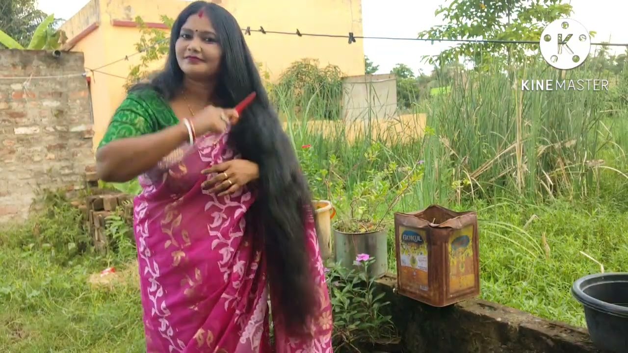 #HairCombing //Bengali house wife hair combing video//