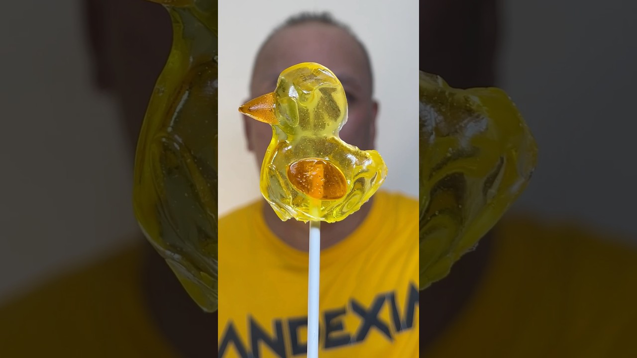 👂ASMR CANDY MASTER 3D HANDMADE LOLLIPOP CANDY “DUCKY” EATING SOUNDS👂#shorts #asmr