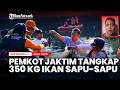Pemkot Jaktim Tangkap 350 Kg Ikan Sapu-sapu di Waduk Kaja Ciracas