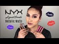 New! Nyx Liquid Suede Metallic Matte Lipsticks | Review & 12 Lip Swatches