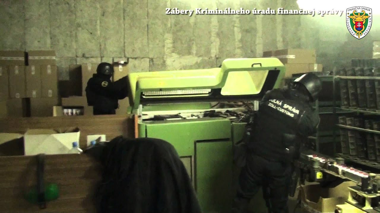 Zásah Kriminálneho úradu finančnej správy - nelegálna výroba cigariet - apríl 2013