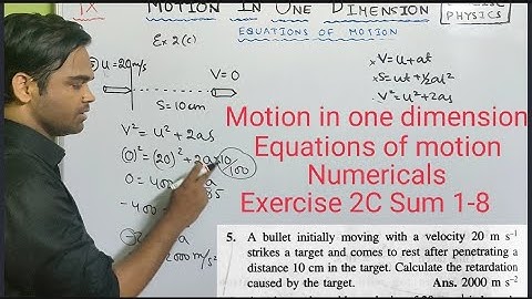 Motion in one dimension class 9 physics || ICSE || Numericals || Exercise 2C || Concise Physics