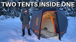 Insulated Tent Inside Insulated Tent | Bitter Cold Winter Camping