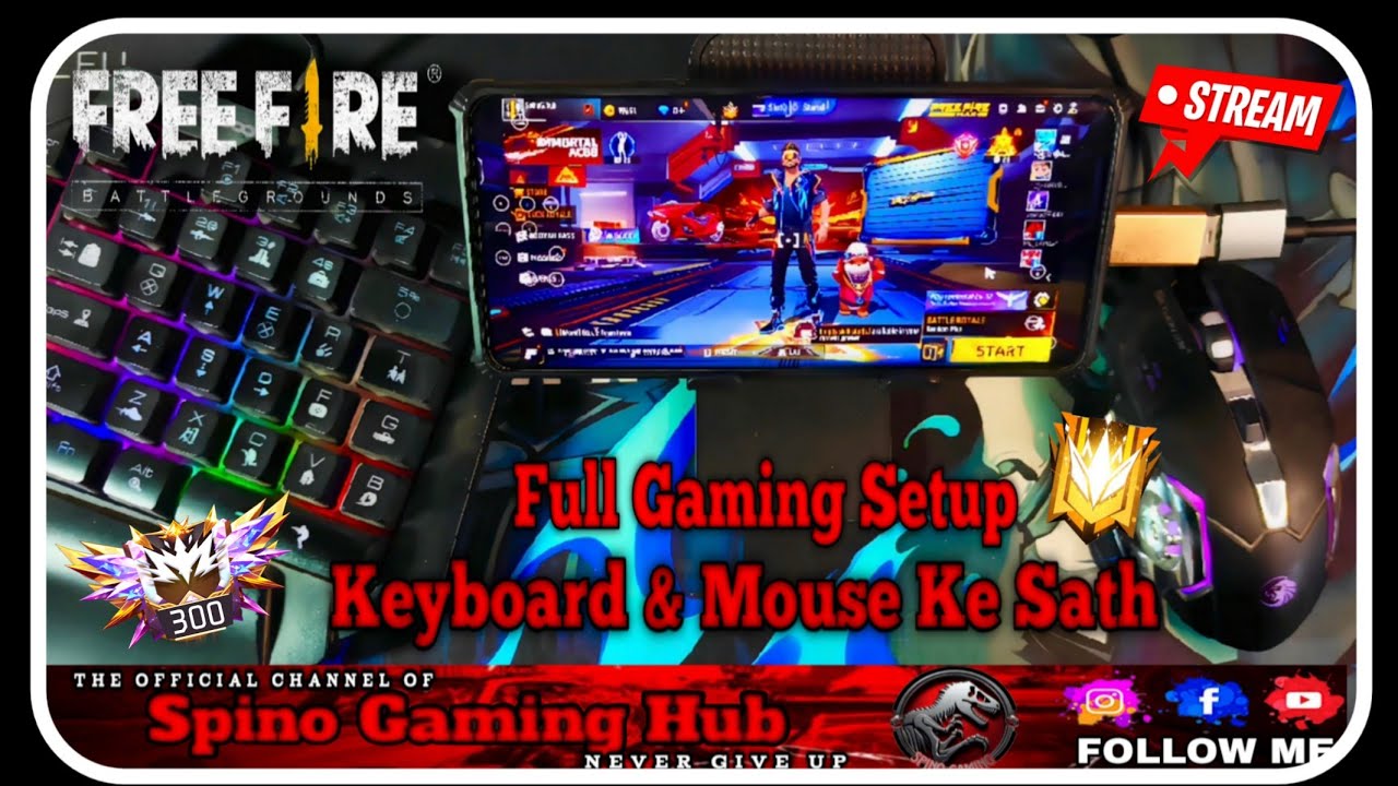 🔥 Best Keyboard & Mouse FF Mobile gaming setup 📲🖱️⌨️| Spinogaminghub| 