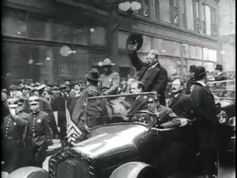 Theodore Roosevelt Riding in Auto