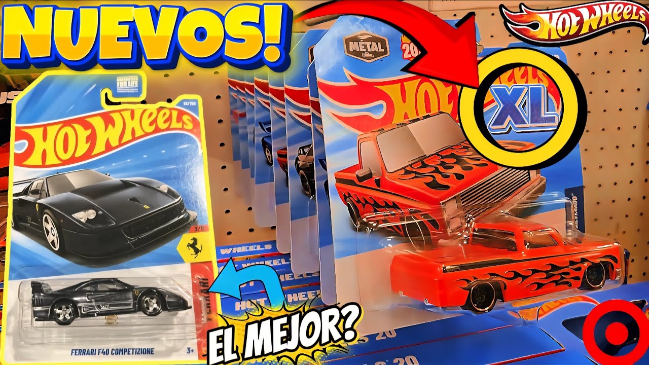 NUEVOS HOT WHEELS XL CON CHEVY SILVERADO, NISSAN SKYLINE Y SUPER TH FERRARI F40