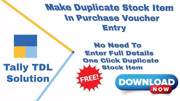 Create duplicate stock item in one click || no need to enter full details @TallyTdlSolution