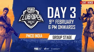 [Hindi] PMCO India Group Stage Day 3 | Spring Split | PUBG MOBILE CLUB OPEN 2020