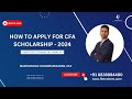 How to apply - CFA Scholarship | Access and Women's Scholarship