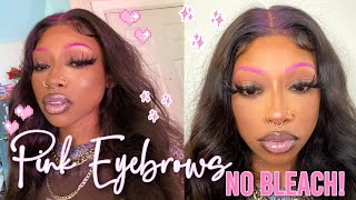 How I Got Pink Eyebrows &amp; Pink Roots With NO Bleach &amp; NO Dye 🤍