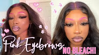How I Got Pink Eyebrows & Pink Roots With NO Bleach & NO Dye 🤍