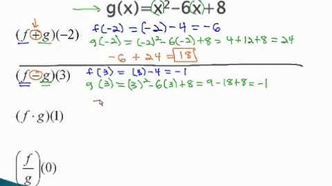 Algebra of Functions - Add/Subtract/Multiply/Divide (part 1)