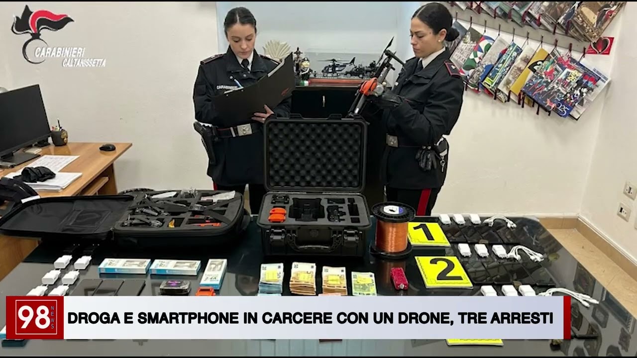 DROGA E SMARTPHONE IN CARCERE CON UN DRONE, TRE ARRESTI