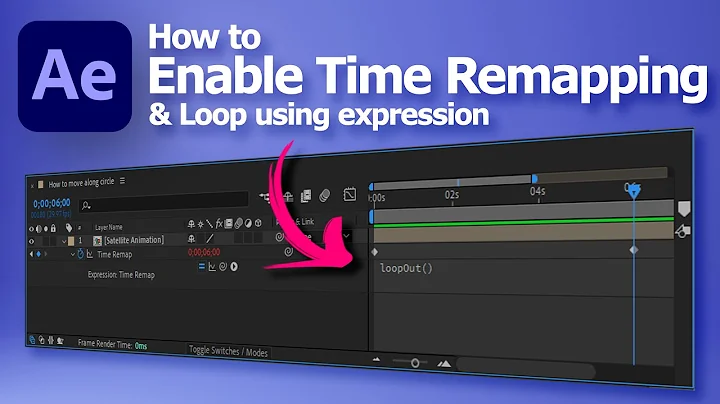 How to enable time remapping and loop a composition using expression in After Effects | AE tutorial