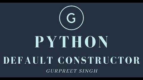 26 Default Constructor in python