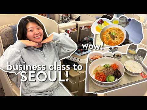 FLYING BUSINESS CLASS to SEOUL 🇰🇷! Asiana Airlines FOOD Review 2026 🍱