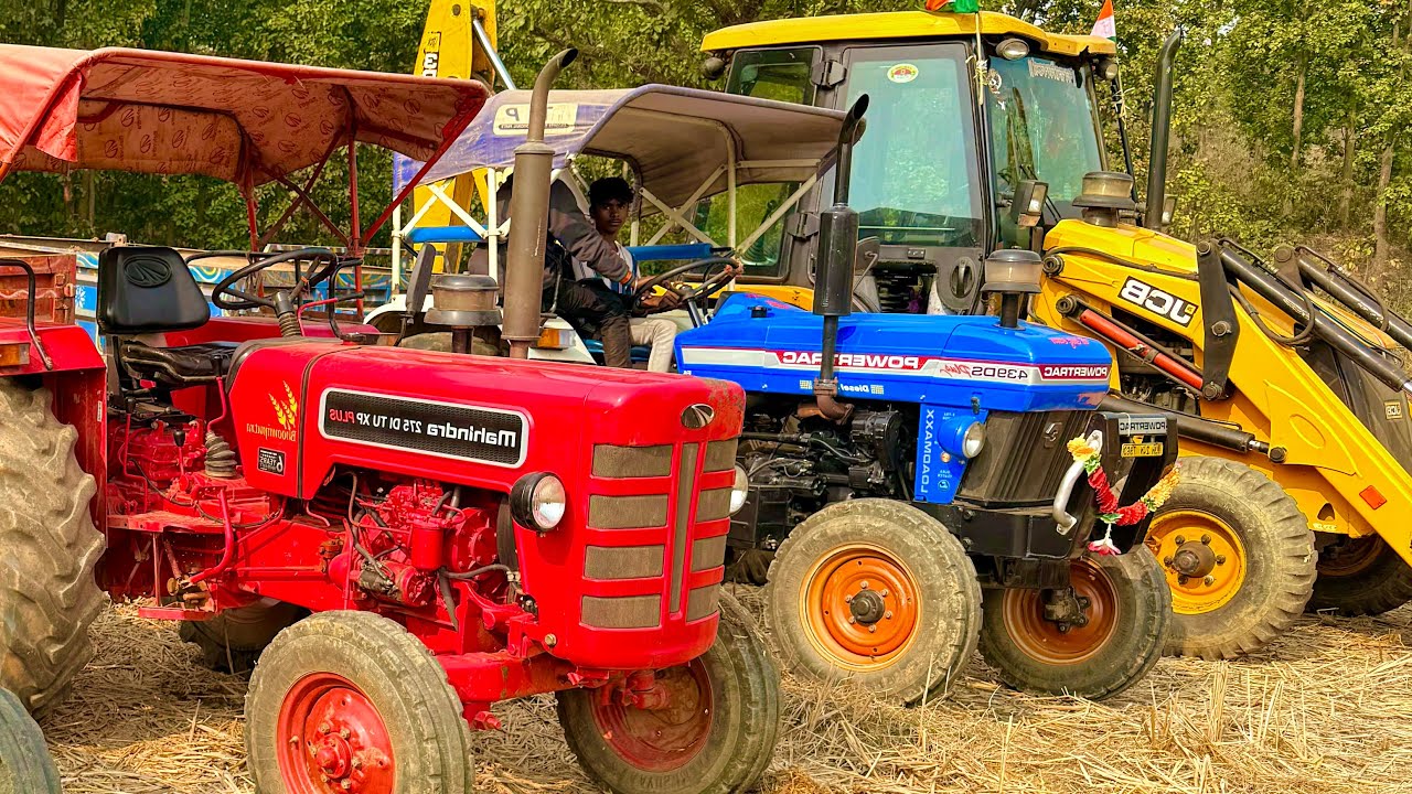 JCB Loading Mud in Tractors | Powertrac 434 | Mahindra 275 Tractor Power Test | Tractor Video