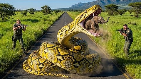 Brave Heroes Save Elephant from Terrifying Giant Python Attack 🐘🐍🔥