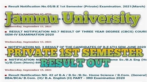 jammu University 1st semester private regular result out || big update