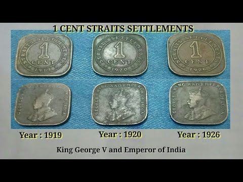1 cent Straits Settlements ¦ King George V and Emperor of India #1cent #george5th #squarecoin
