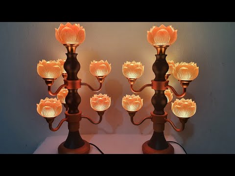 Video TUYỆT ĐẸP !! Đèn thờ hoa sen 7 bông bằng lưu ly cao... - youtube
