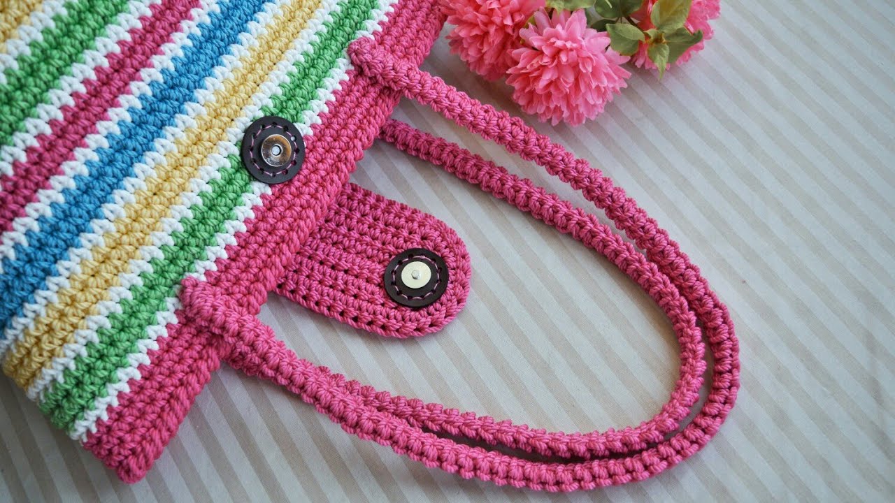 كروشيه تركيب البطانة لشنطة بقاعدة دائرية