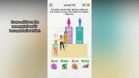 Braindom Level 142 The lady needs help. Nature calls her