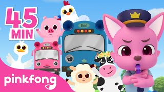 Five Little Animals, Buses and more! | Compilation | Kids&#39; Favorite Rhymes | Pinkfong Baby Shark