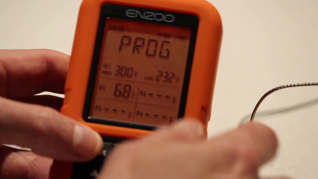 Setting the low temperature alarm on the Enzoo Meat Thermometer. 